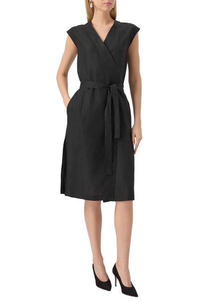 Льняное платье GRAN SASSO черного цвета по цене 46750 руб., арт. 72271/50000, фото 3 Льняное платье GRAN SASSO, арт. 72271/50000, фото 3