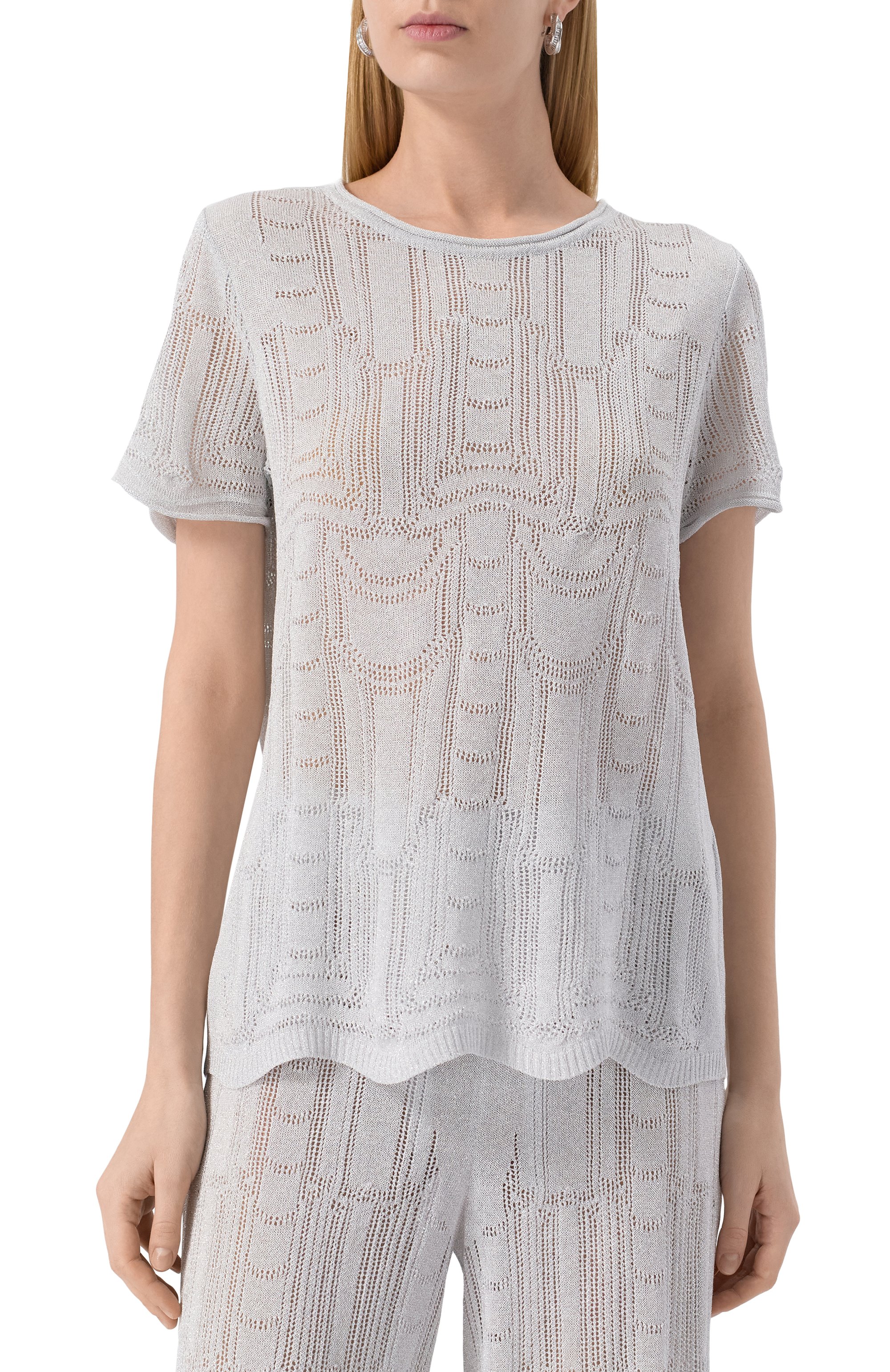 Пуловер из вискозы FREEAGE серого цвета по цене 25960 руб., арт. S25.JM067.9000.901, фото 3 Пуловер из вискозы FREEAGE, арт. S25.JM067.9000.901, фото 3