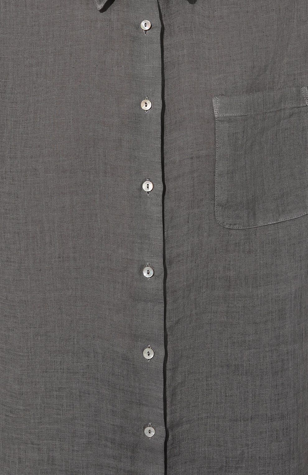 Льняная рубашка 120% LINO серого цвета по цене 28100 руб., арт. 31ALIW19GE/000B317/S00, фото 5 Льняная рубашка 120% LINO, арт. 31ALIW19GE/000B317/S00, фото 5