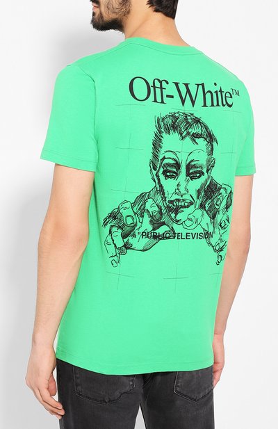 Хлопковая футболка OFF-WHITE, арт. 0MAA027F191850184010, фото 4