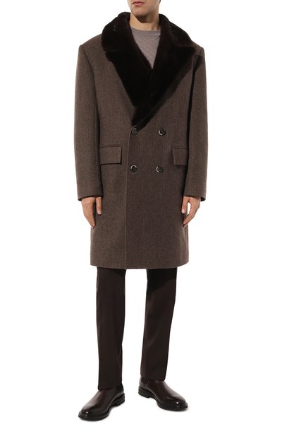 Кашемировое пальто с воротником из норки VICTORIA KUSENKOVA, арт. 719110283543, фото 3