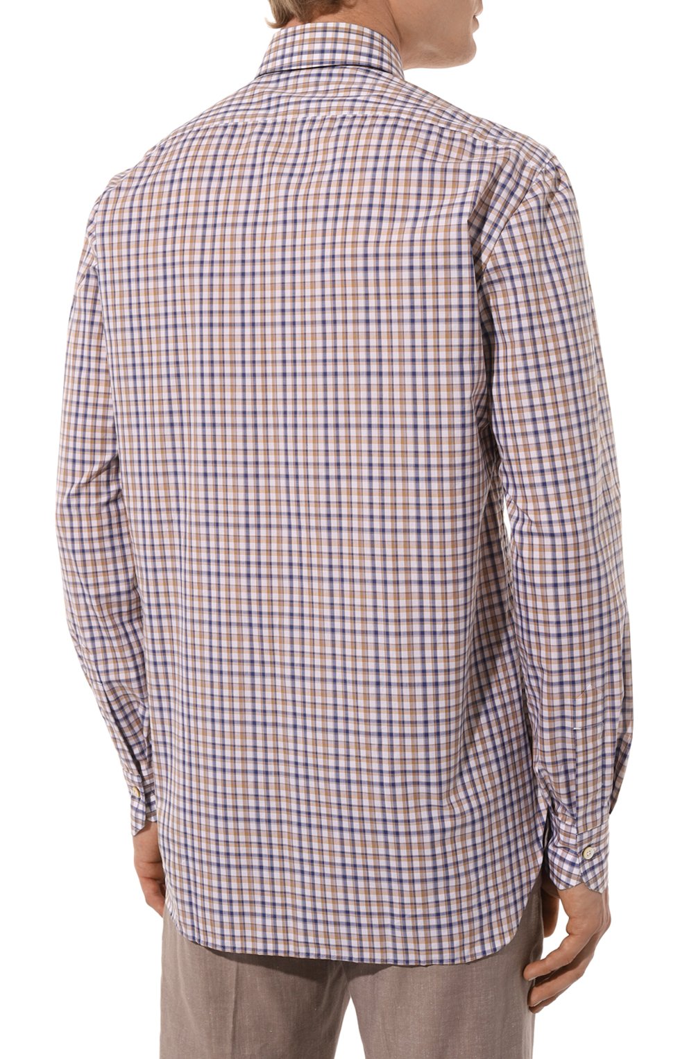 Хлопковая рубашка KITON коричневого цвета по цене 58950 руб., арт. UCIH08879, фото 4 Хлопковая рубашка KITON, арт. UCIH08879, фото 4