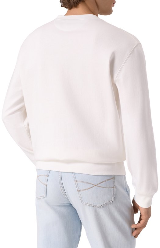 Хлопковый свитшот Brunello Cucinelli MP8639077G Белый  MP8639077G Фото 4