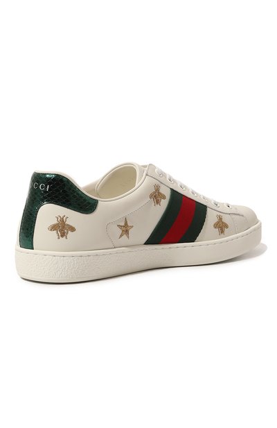 Комбинированные кеды new ace GUCCI белого цвета по цене 90720 руб., арт. 386750 A38F0, фото 5 Комбинированные кеды new ace GUCCI, арт. 386750 A38F0, фото 5
