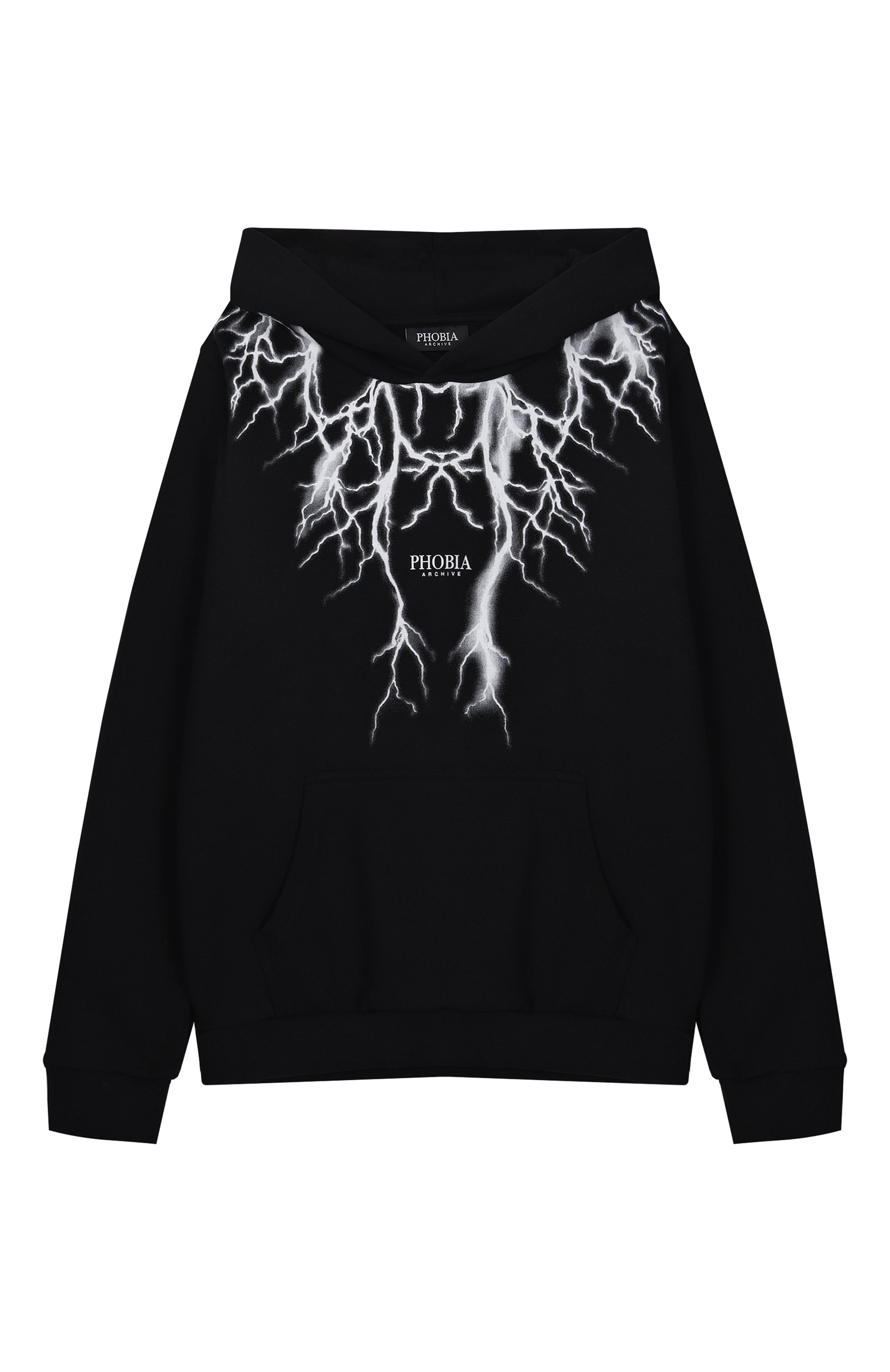 Хлопковое худи PHOBIA ARCHIVE черного цвета по цене 12500 руб., арт. PHK00728, фото 1 Хлопковое худи PHOBIA ARCHIVE, арт. PHK00728, фото 1