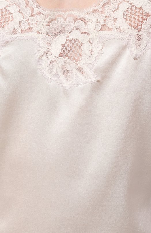 Топ из шелка и хлопка Dolce & Gabbana 07A00T/0N013 Кремовый  07A00T/0N013 Фото 5