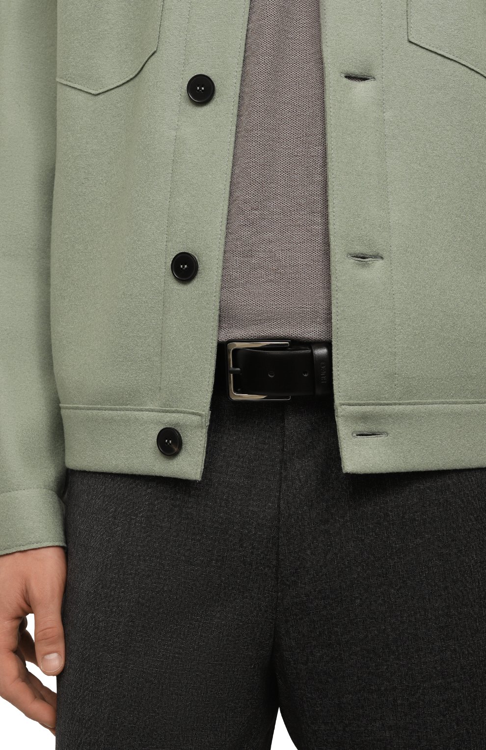 Кожаный ремень HUGO черного цвета по цене 11100 руб., арт. 50516554, фото 2 Кожаный ремень HUGO, арт. 50516554, фото 2