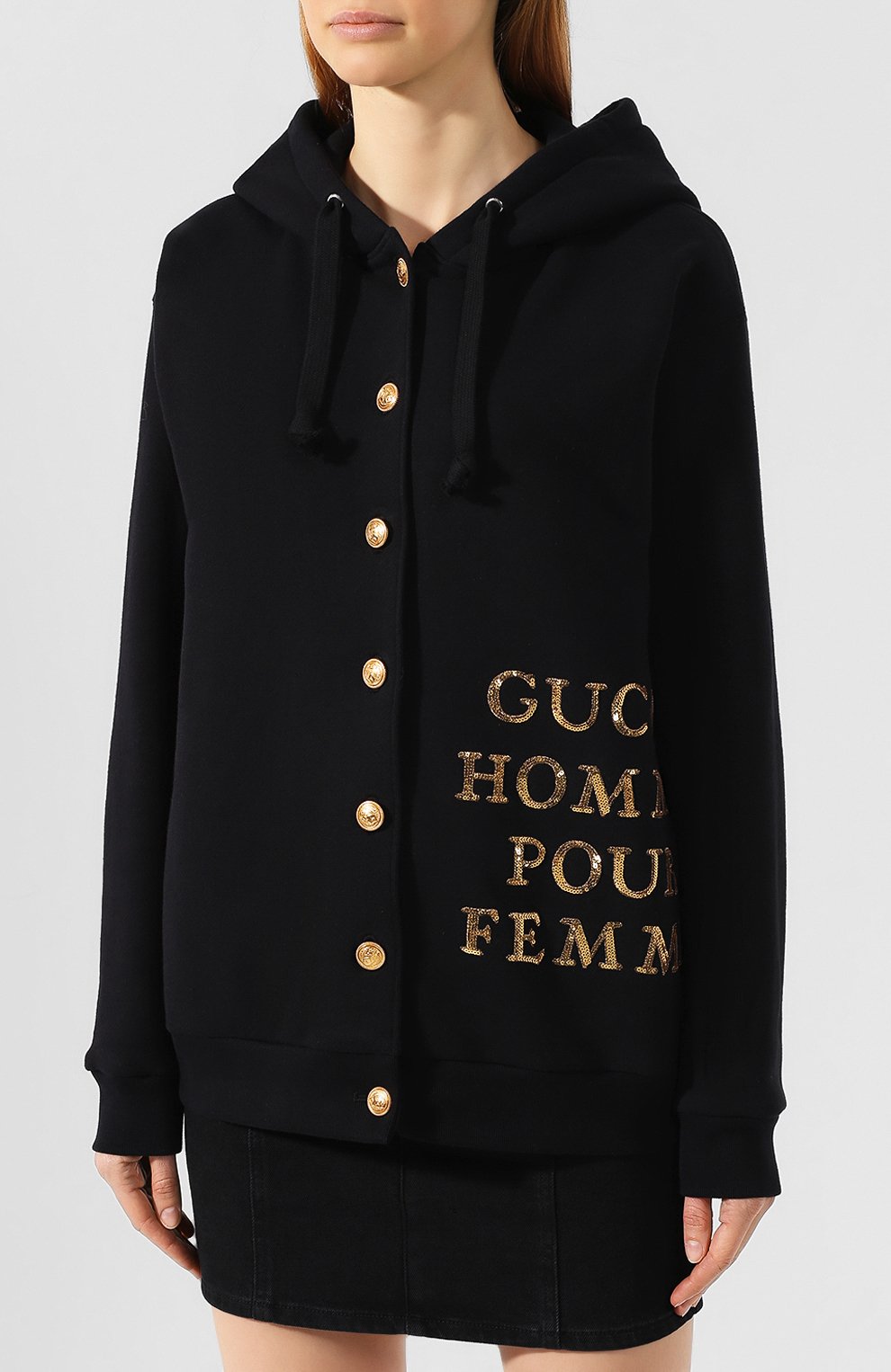 Хлопковый кардиган GUCCI черного цвета по цене 150500 руб., арт. 572808/XJA5D, фото 3 Хлопковый кардиган GUCCI, арт. 572808/XJA5D, фото 3