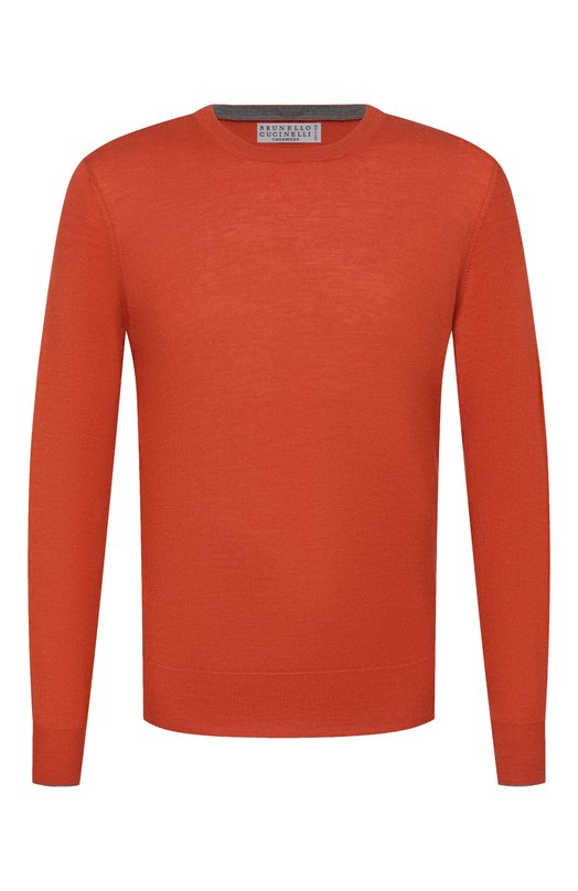 Джемпер из кашемира и шелка Brunello Cucinelli M2300100 Оранжевый M2300100