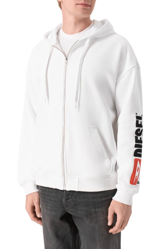 Хлопковая толстовка Diesel A20022/0GEAD Белый  A20022/0GEAD Фото 3