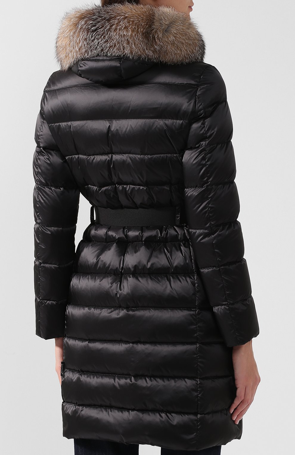 Пуховик с поясом и меховой отделкой капюшона MONCLER, арт. D2-093-49330-20-57869, фото 4