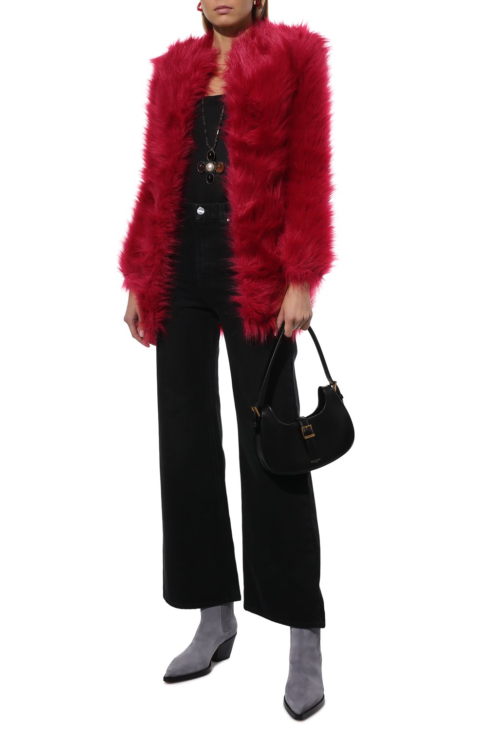 Пальто из экомеха SAINT LAURENT, арт. 673148/Y7D45, фото 2