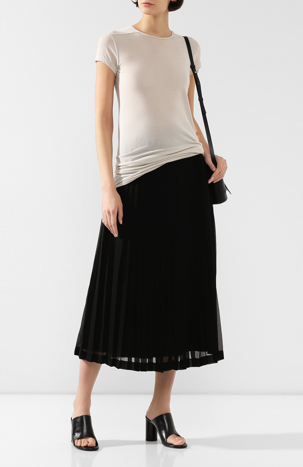 Футболка из смеси вискозы и шелка RICK OWENS, арт. RP20S1203/JS, фото 2