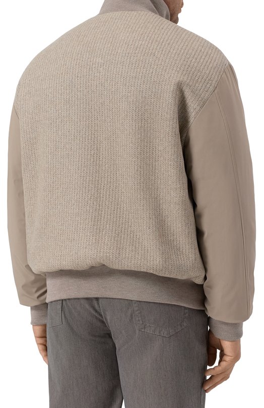 Комбинированный бомбер Kiton UW2257V0441H01 Бежевый  UW2257V0441H01 Фото 4