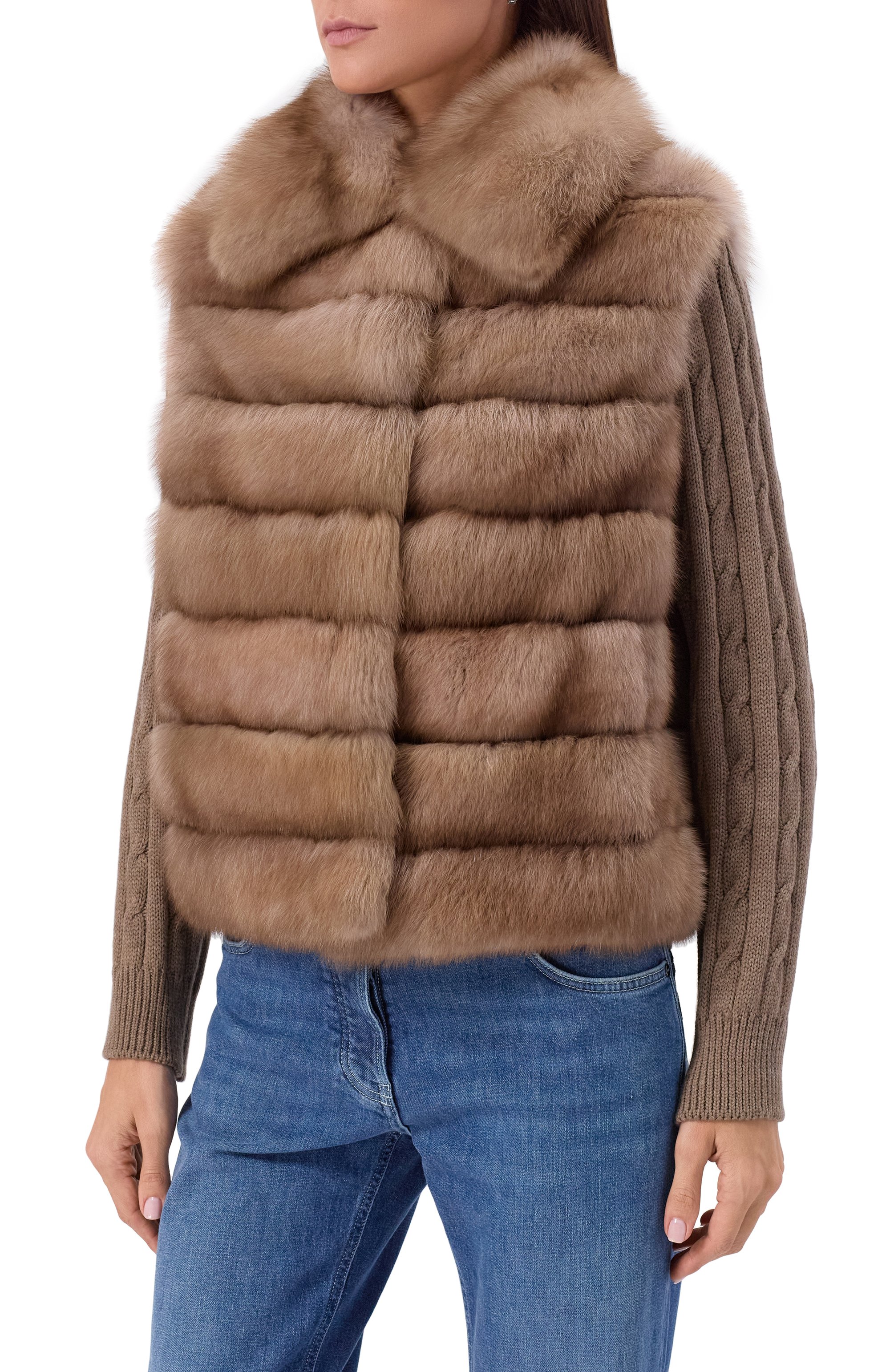 Комбинированная шуба VICTORIA KUSENKOVA коричневого цвета по цене 3146000 руб., арт. 763679105626, фото 3 Комбинированная шуба VICTORIA KUSENKOVA, арт. 763679105626, фото 3