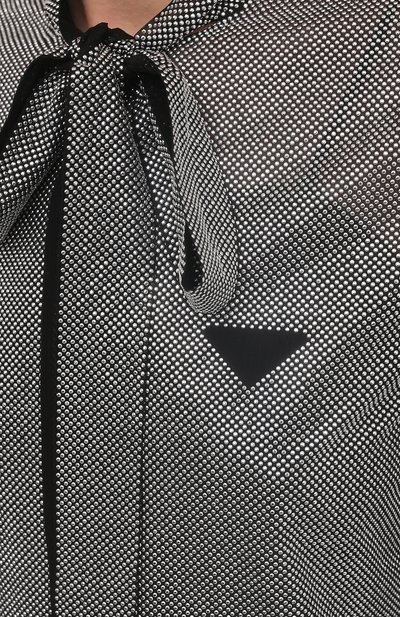 Шелковый топ с отделкой стразами PRADA, арт. P951IR-1Z4W-F0118-221, фото 5