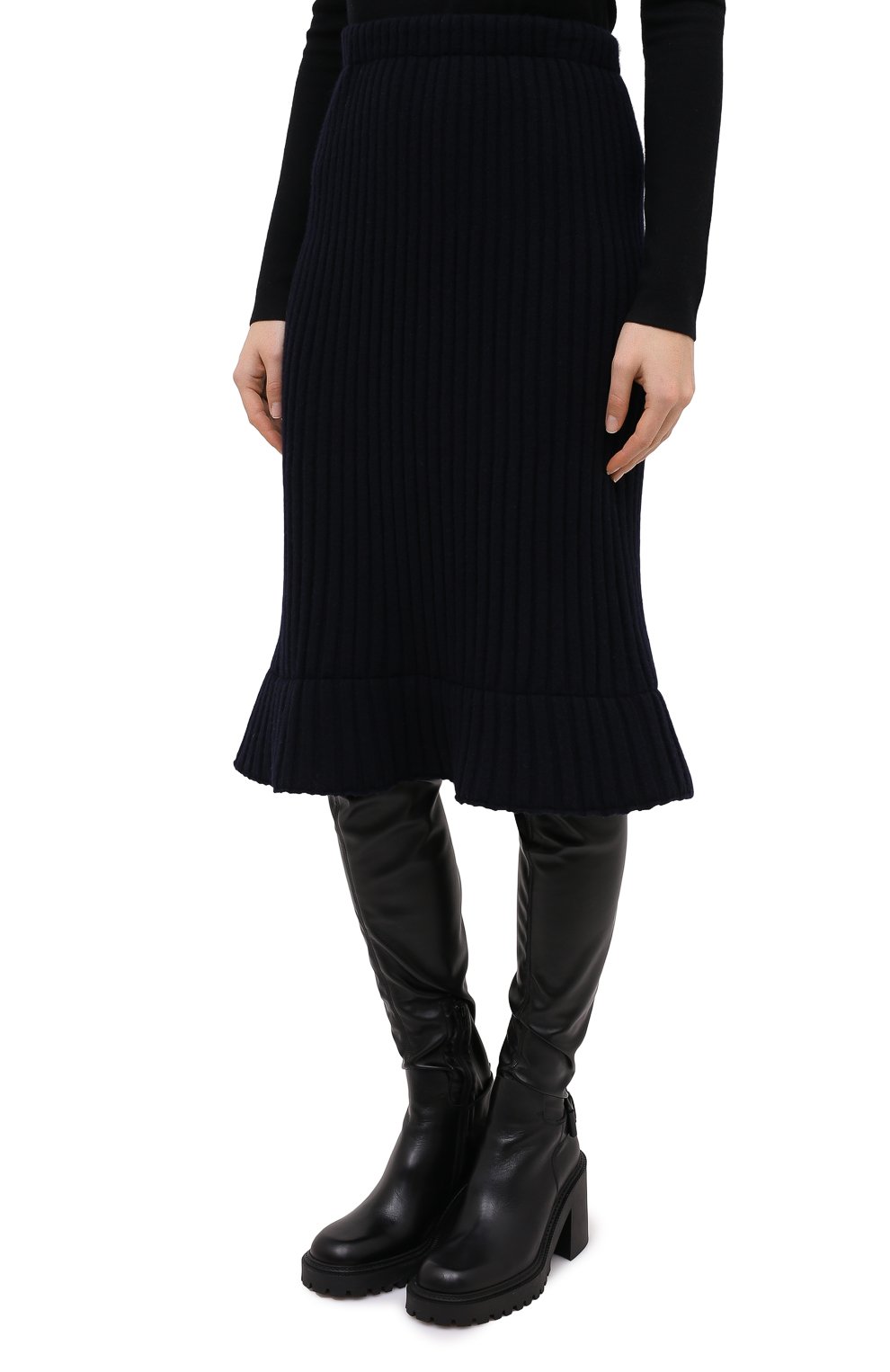 Кашемировая юбка TEGIN темно-синего цвета по цене 43000 руб., арт. FS4817, фото 3 Кашемировая юбка TEGIN, арт. FS4817, фото 3