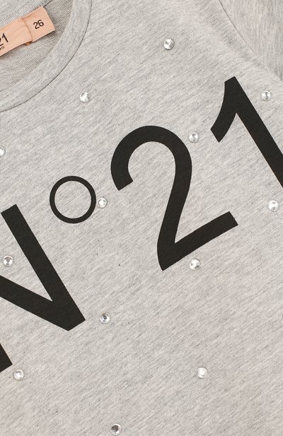 Хлопковый свитшот со стразами и короткими рукавами N21, арт. 08 X/K805/3440/26-32, фото 3