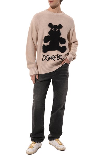Свитер из шерсти и хлопка DOMREBEL бежевого цвета по цене 35050 руб., арт. BEARCL0PS/KNIT SWEATER, фото 2 Свитер из шерсти и хлопка DOMREBEL, арт. BEARCL0PS/KNIT SWEATER, фото 2