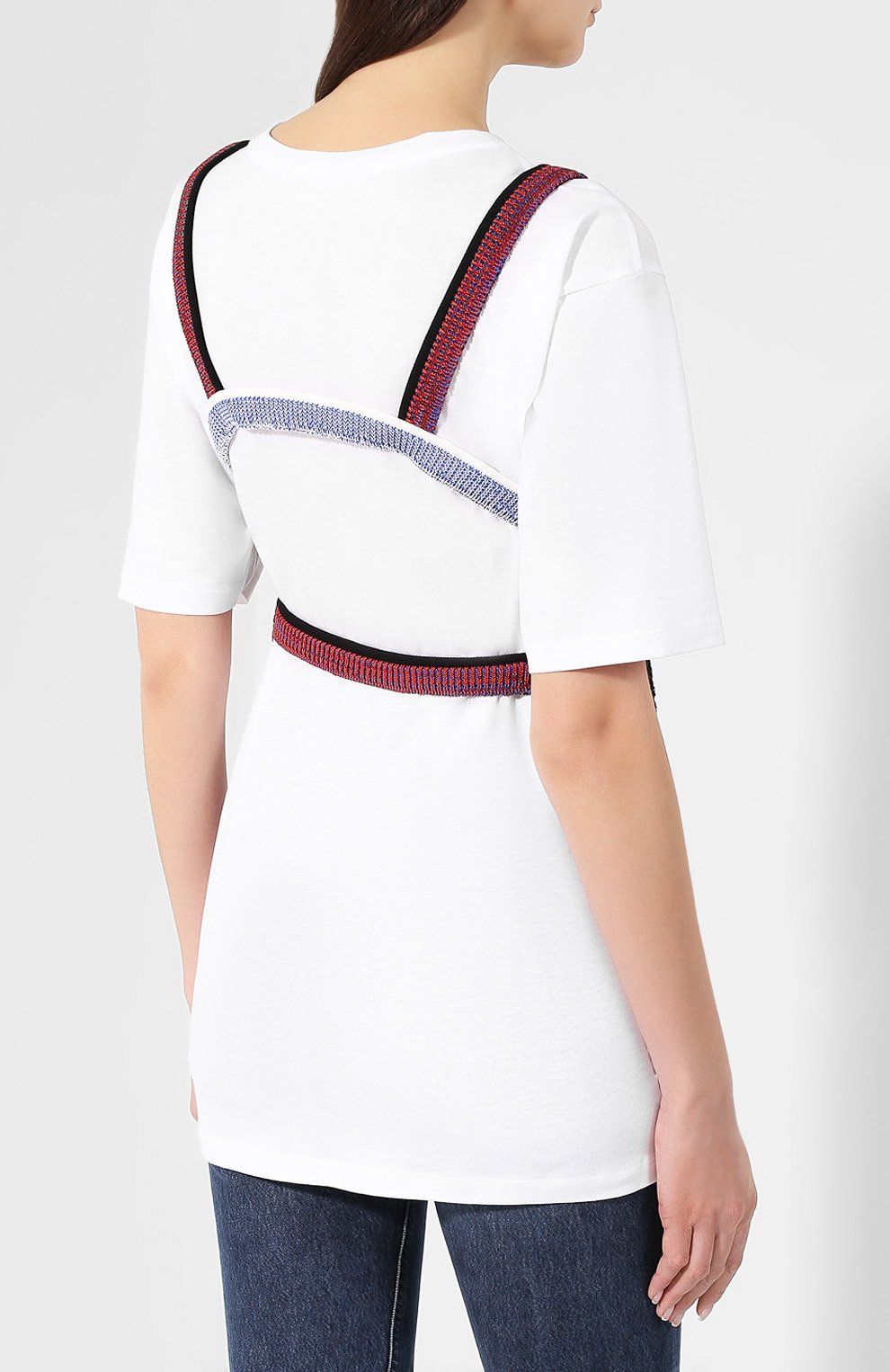 Хлопковая футболка с топом VICTORIA BECKHAM, арт. TP KNT 1840 MSS19 3D LACE, фото 4