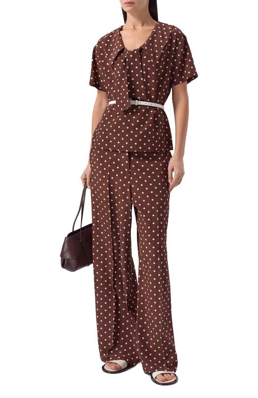 Шелковая блузка P.A.R.O.S.H. D313360/SBILL0 Коричневый  D313360/SBILL0 Фото 2