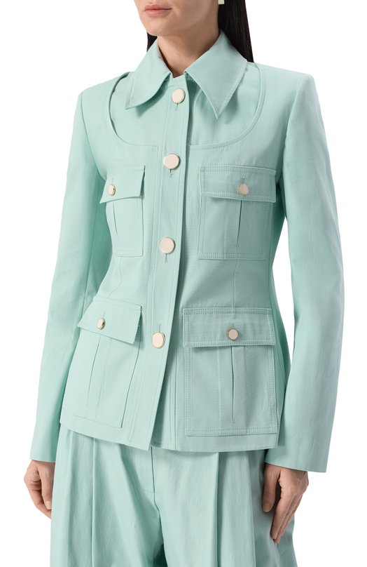 Хлопковый жакет Nina Ricci 25PCVE010/C01086 Зелёный  25PCVE010/C01086 Фото 3