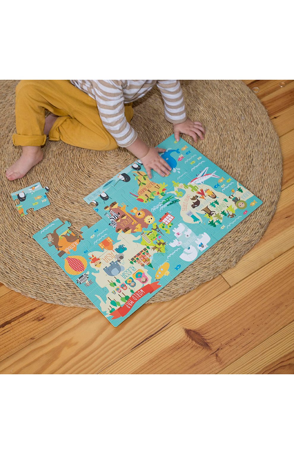 Пазл карта мира в металлической коробке APLI KIDS, арт. 14550, фото 4