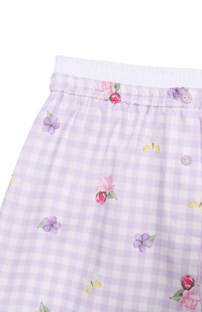 Хлопковые шорты MONNALISA сиреневого цвета по цене 12000 руб., арт. 11G409, фото 3 Хлопковые шорты MONNALISA, арт. 11G409, фото 3