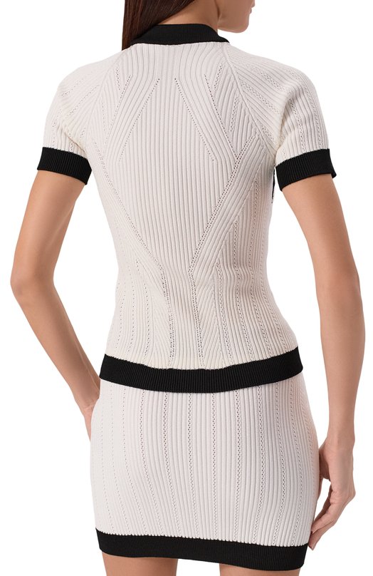Пуловер из вискозы Balmain FF1AL075/KI64 Кремовый  FF1AL075/KI64 Фото 4