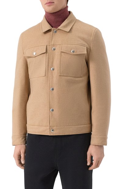 Утепленная куртка-рубашка BRUNELLO CUCINELLI бежевого цвета по цене 521000 руб., арт. MM4636447, фото 3 Утепленная куртка-рубашка BRUNELLO CUCINELLI, арт. MM4636447, фото 3