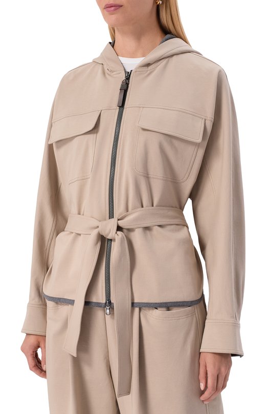 Хлопковая куртка Brunello Cucinelli MH827S0506 Бежевый  MH827S0506 Фото 3