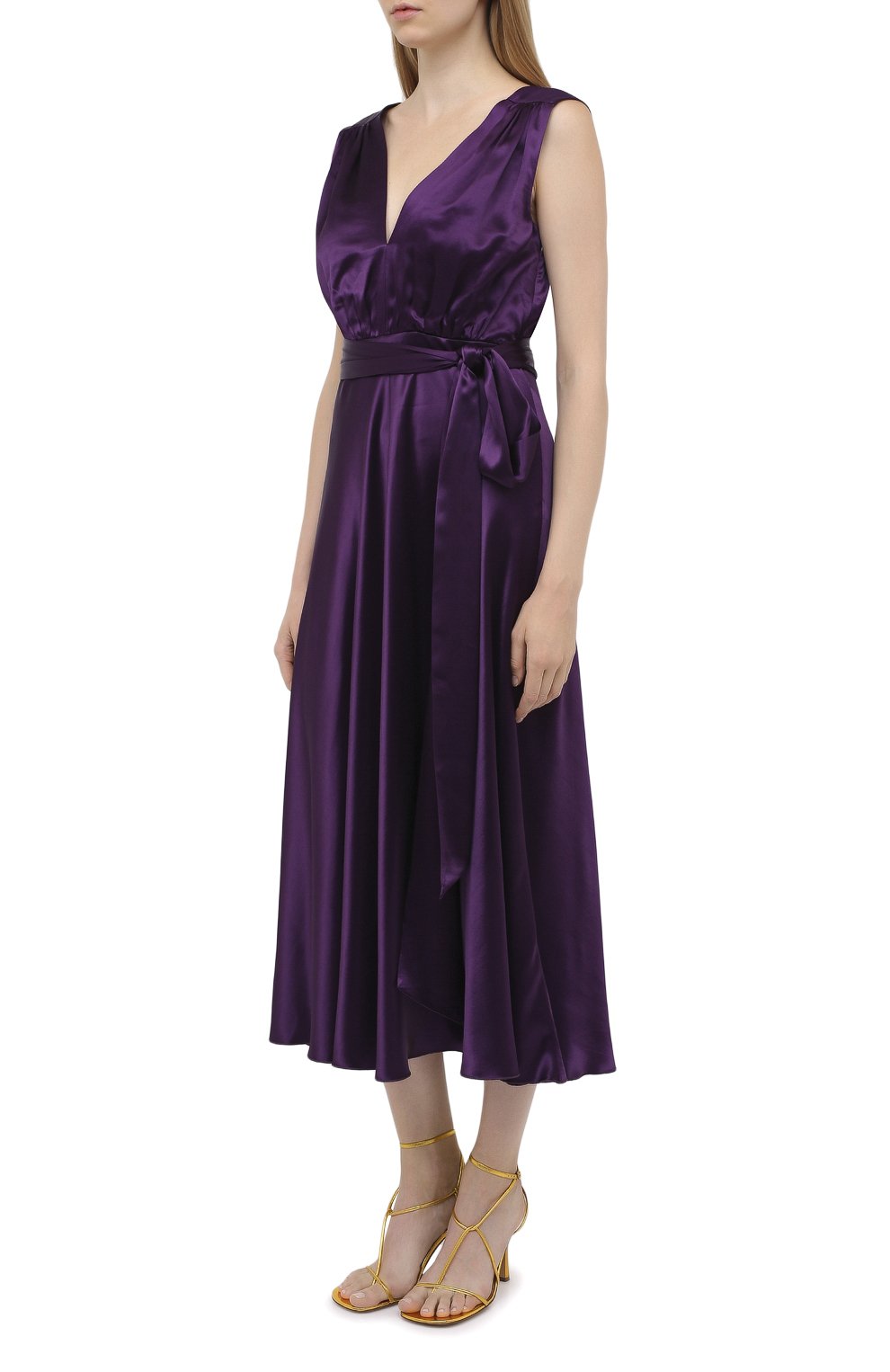 Атласное платье DRIES VAN NOTEN фиолетового цвета по цене 142000 руб., арт. 202-18615-1042, фото 3 Атласное платье DRIES VAN NOTEN, арт. 202-18615-1042, фото 3