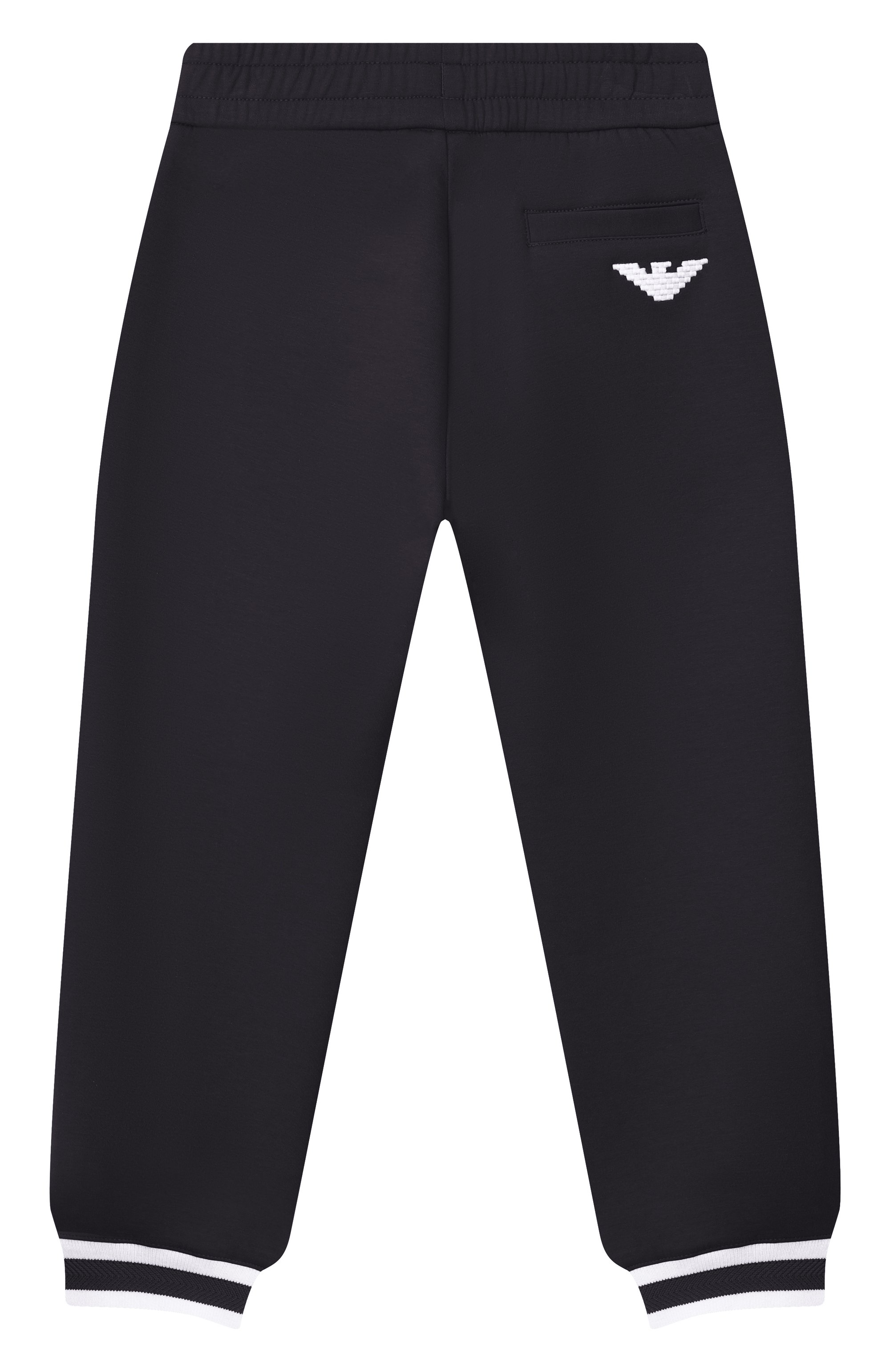 Хлопковые джоггеры EMPORIO ARMANI темно-синего цвета по цене 19950 руб., арт. EB000891/AF10126, фото 2 Хлопковые джоггеры EMPORIO ARMANI, арт. EB000891/AF10126, фото 2