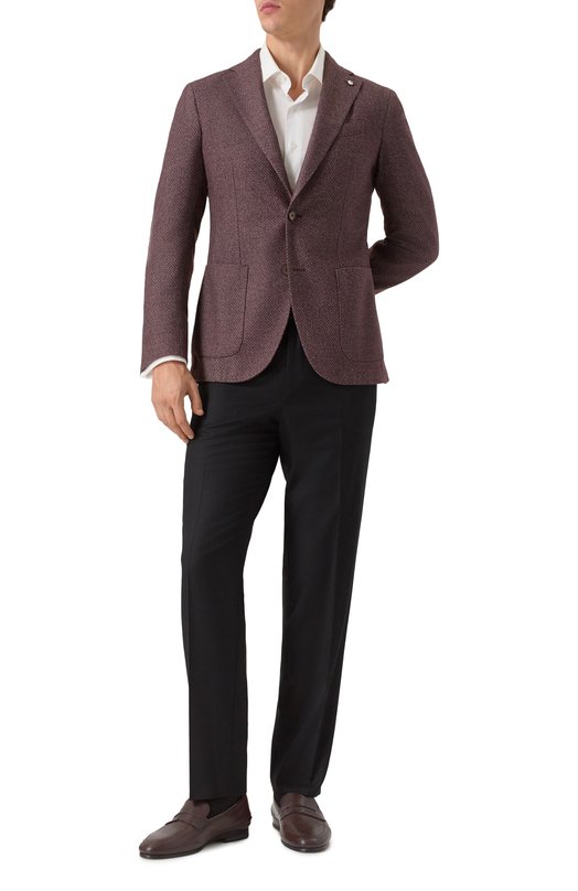 Пиджак из шерсти и хлопка L.B.M. 1911 2887/55515 Фиолетовый  2887/55515 Фото 2