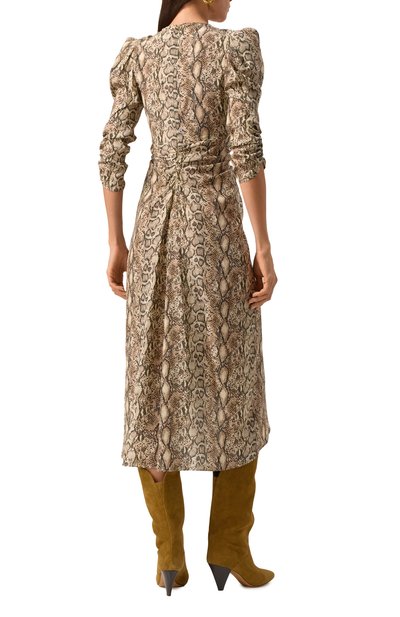 Шелковое платье ISABEL MARANT бежевого цвета по цене 146500 руб., арт. 25P/R00011FA-C1J05I, фото 4 Шелковое платье ISABEL MARANT, арт. 25P/R00011FA-C1J05I, фото 4