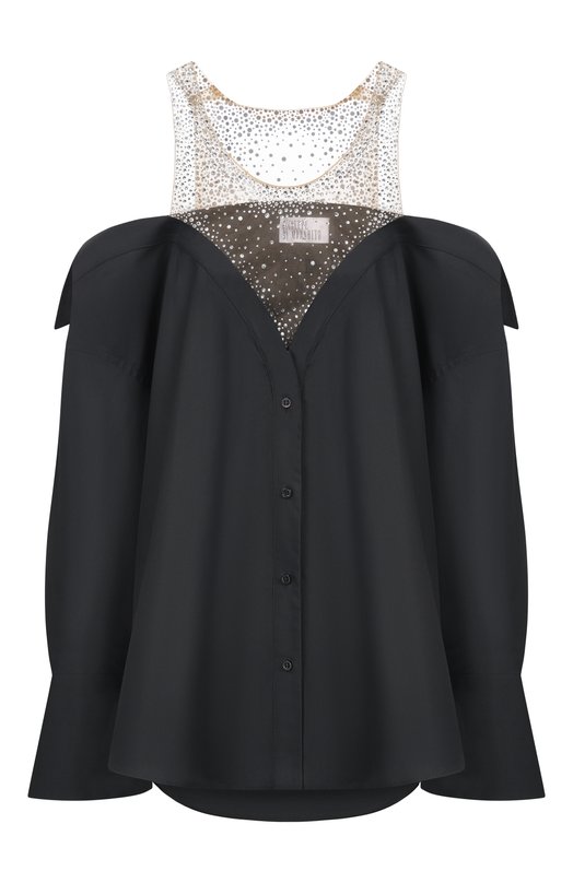 Хлопковое платье Giuseppe di Morabito 06PSDR721YC 16302 Чёрный 06PSDR721YC 16302