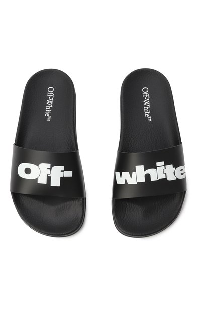 Шлепанцы OFF-WHITE черного цвета по цене 15100 руб., арт. 0BIC001S25MAT001/32-34, фото 4 Шлепанцы OFF-WHITE, арт. 0BIC001S25MAT001/32-34, фото 4