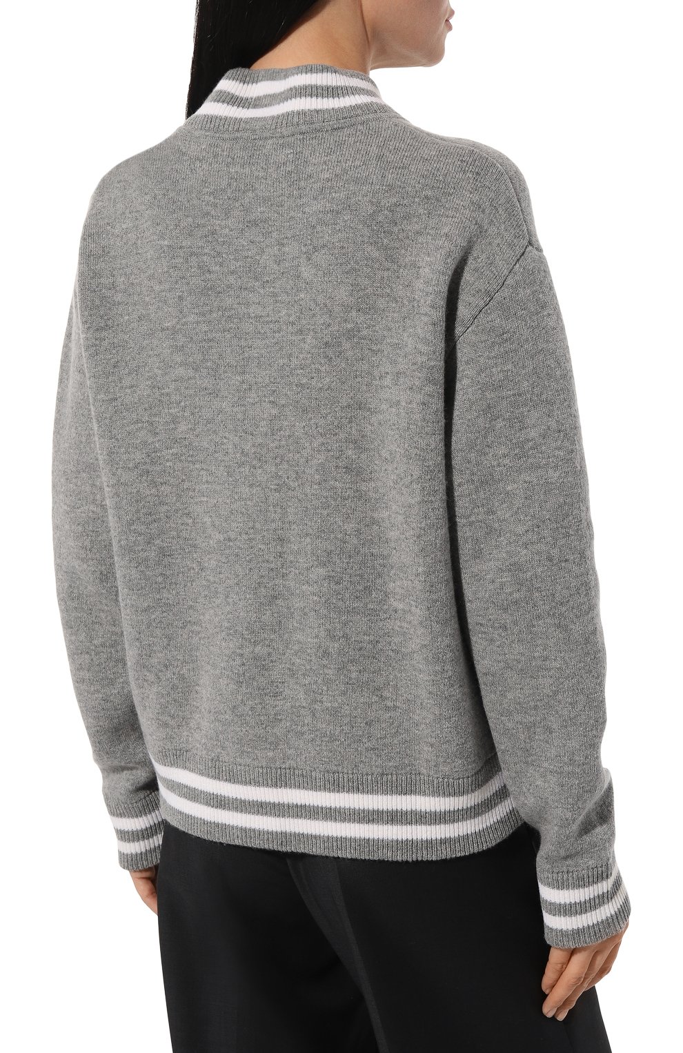 Кардиган из шерсти и кашемира ALLUDE серого цвета по цене 69950 руб., арт. 235/17710, фото 4 Кардиган из шерсти и кашемира ALLUDE, арт. 235/17710, фото 4