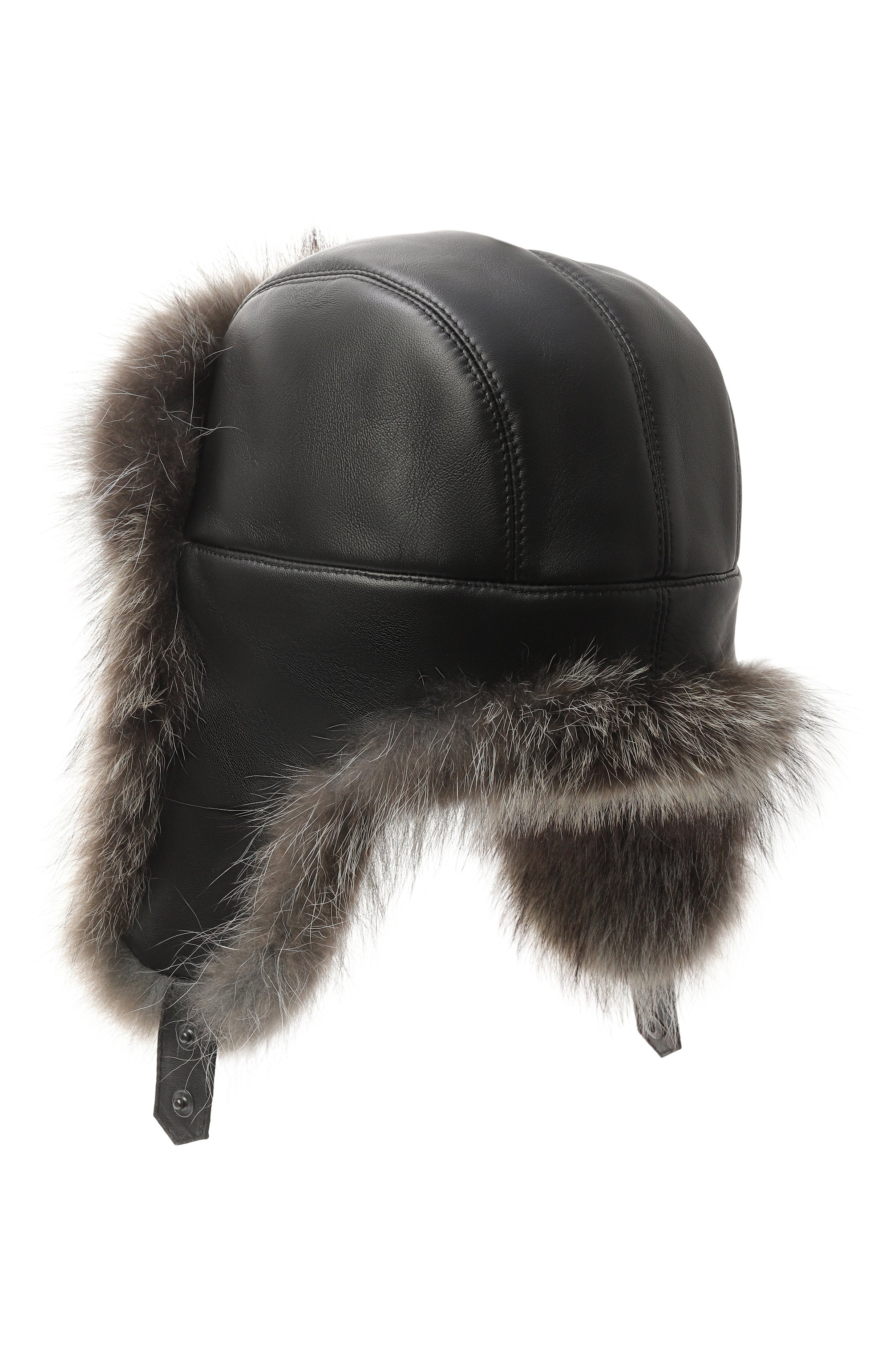 Кожаная шапка-ушанка майкл с мехом енота FURLAND, арт. 0201411910004200009, фото 2