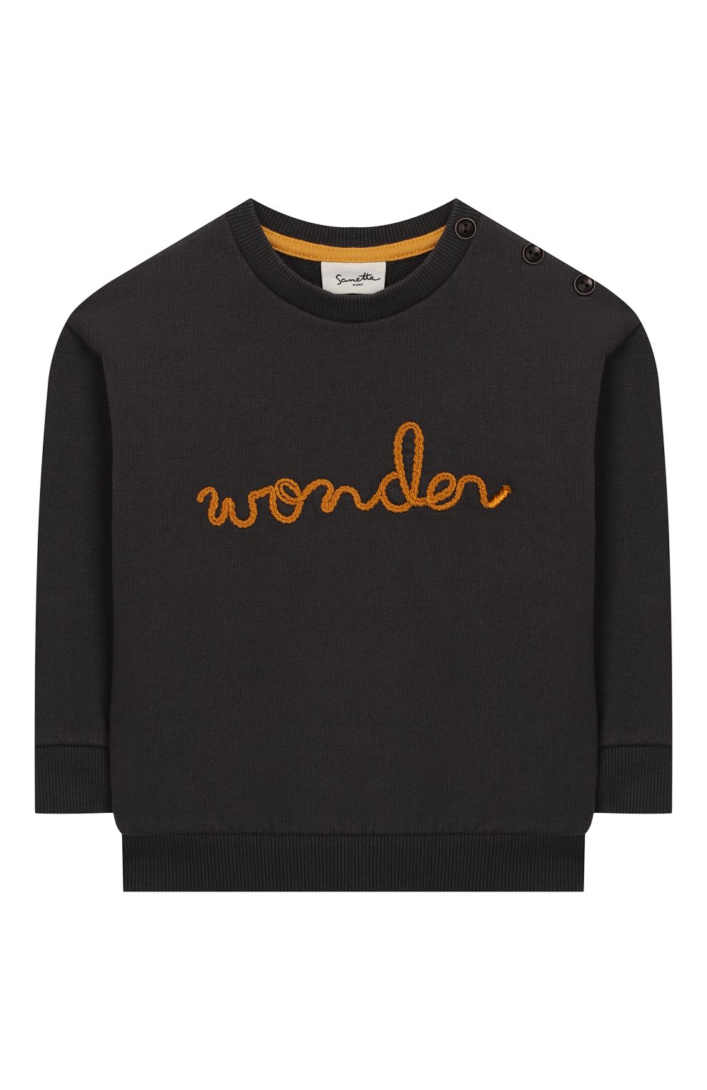 Хлопковый свитшот SANETTA серого цвета по цене 4430 руб., арт. 10010 1918, фото 1 Хлопковый свитшот SANETTA, арт. 10010 1918, фото 1