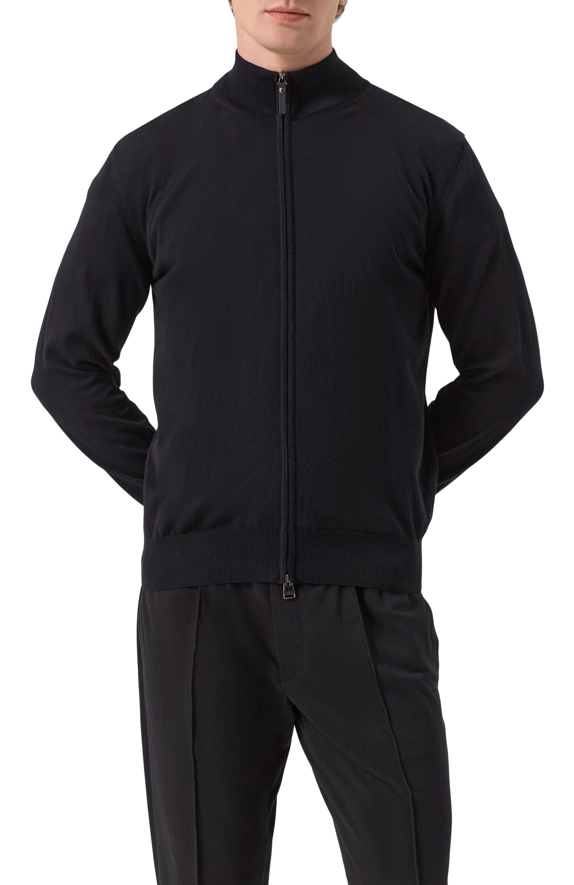 Хлопковый кардиган CANALI черного цвета по цене 52750 руб., арт. C0022/MK00145, фото 3 Хлопковый кардиган CANALI, арт. C0022/MK00145, фото 3