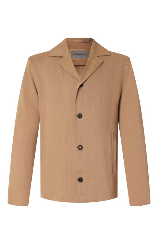 Куртка-рубашка изо льна и шерсти Corneliani 25LI20-2518468 Бежевый 25LI20-2518468