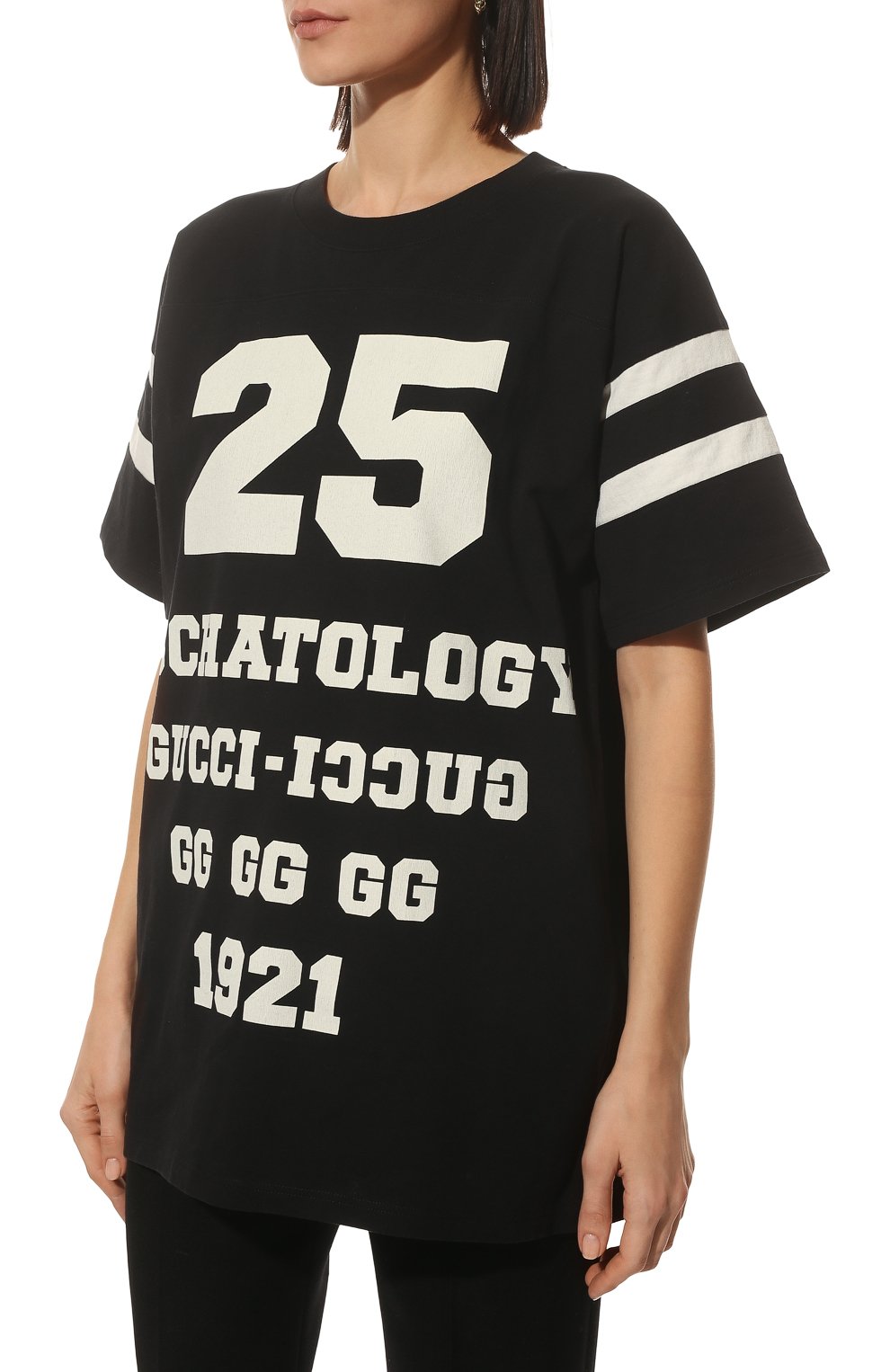 Хлопковая футболка GUCCI черного цвета по цене 64800 руб., арт. 660744/XJDKK, фото 3 Хлопковая футболка GUCCI, арт. 660744/XJDKK, фото 3