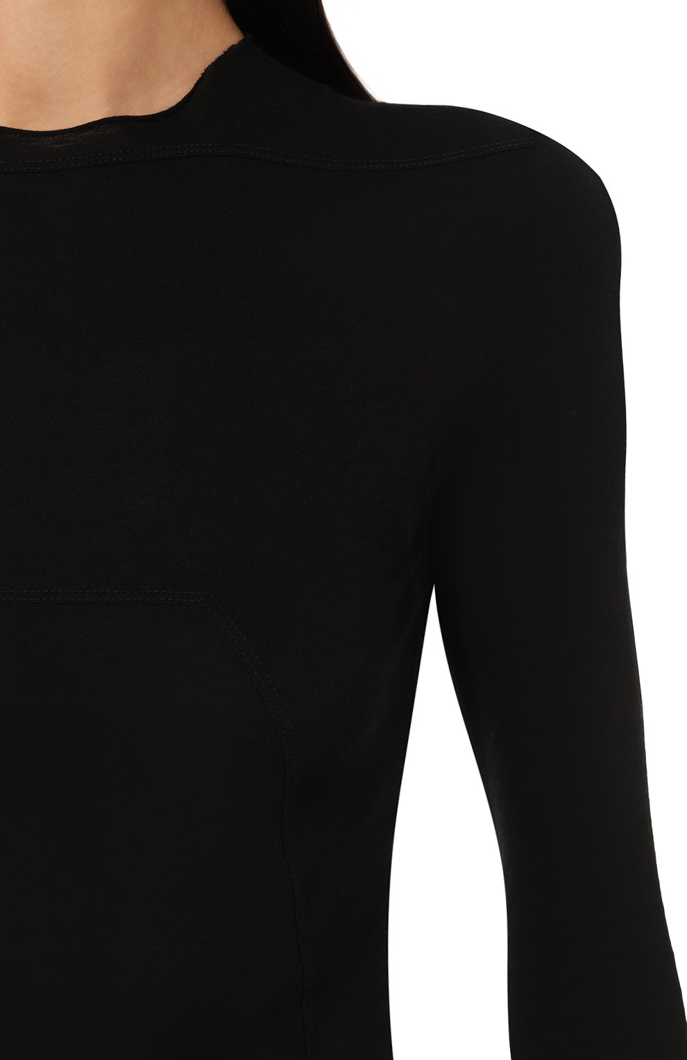 Лонгслив из хлопка и кашемира RICK OWENS черного цвета по цене 45400 руб., арт. RP02D3228/JWS, фото 5 Лонгслив из хлопка и кашемира RICK OWENS, арт. RP02D3228/JWS, фото 5