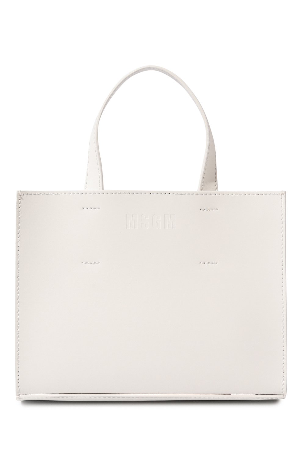 Сумка-тоут embossed MSGM белого цвета по цене 37900 руб., арт. 3441MDZ72 822, фото 1 Сумка-тоут embossed MSGM, арт. 3441MDZ72 822, фото 1