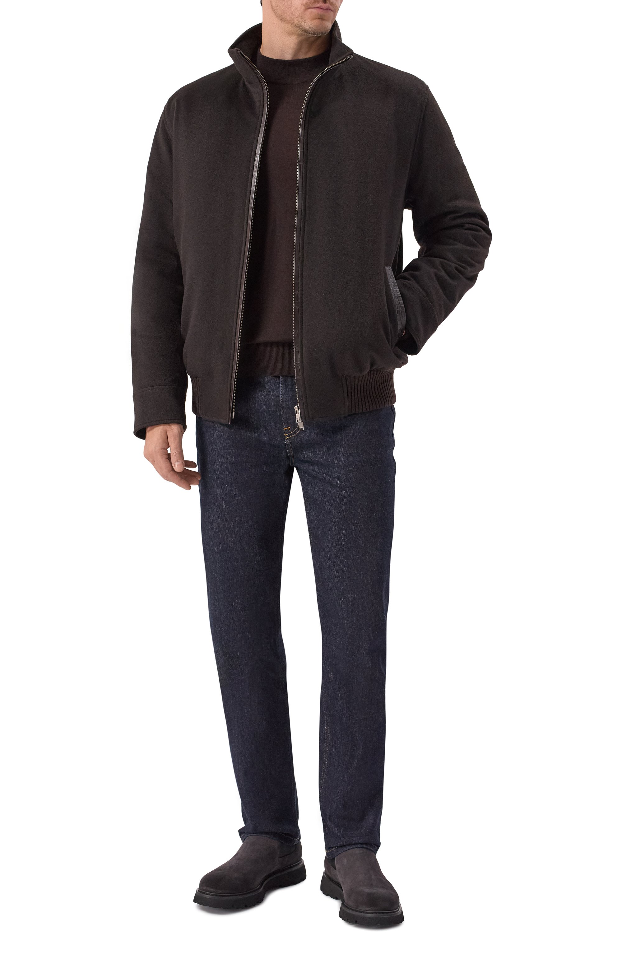 Бомбер с подкладкой из соболя и отделкой из кожи крокодила BLACK SABLE, арт. BS-MWBCR-EB, фото 2