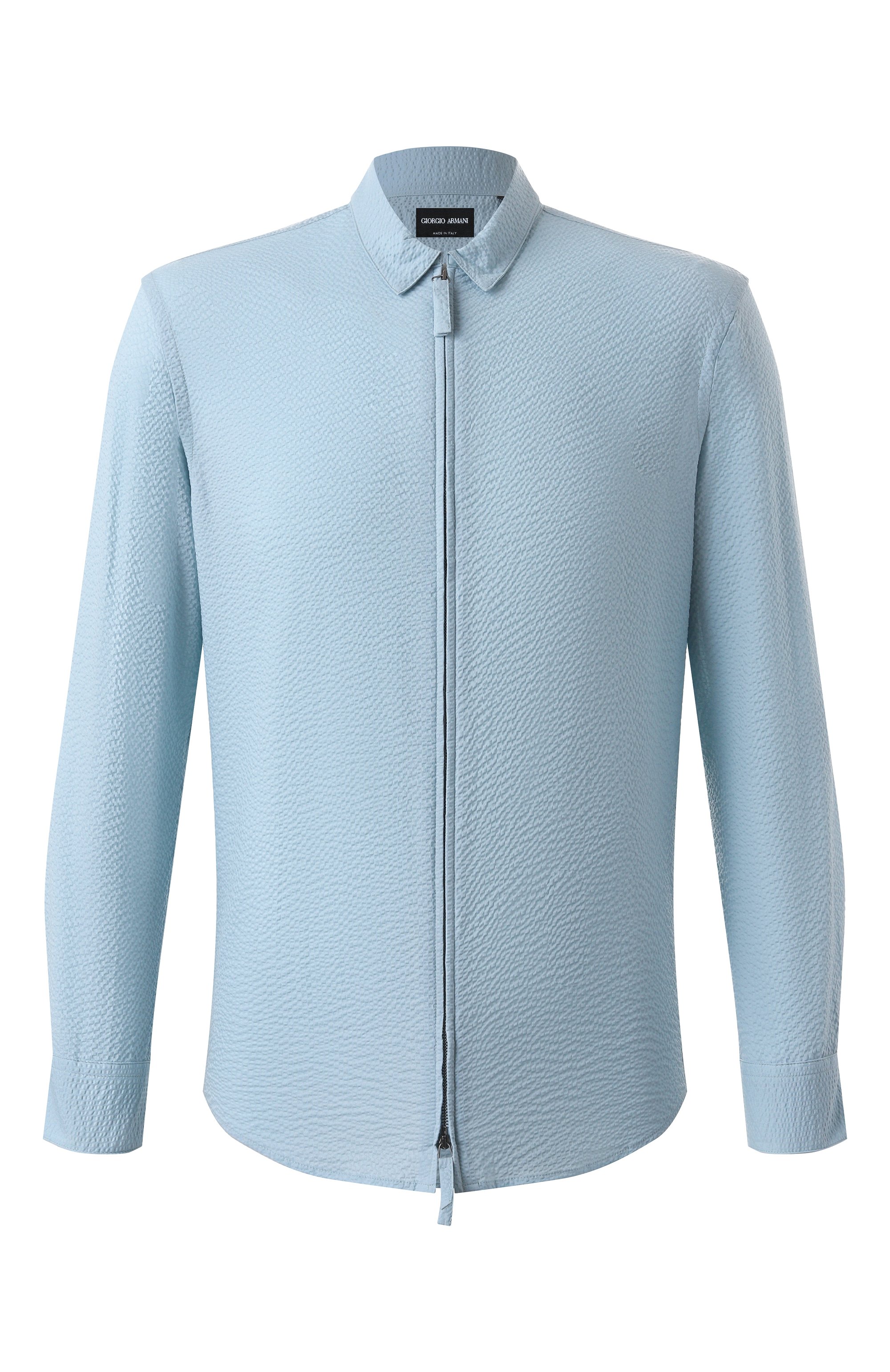 Хлопковая рубашка GIORGIO ARMANI голубого цвета по цене 87100 руб., арт. GM000057/TE11186, фото 1 Хлопковая рубашка GIORGIO ARMANI, арт. GM000057/TE11186, фото 1