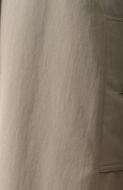 Однотонное хлопковое пальто прямого кроя BURBERRY, арт. 4073793, фото 5