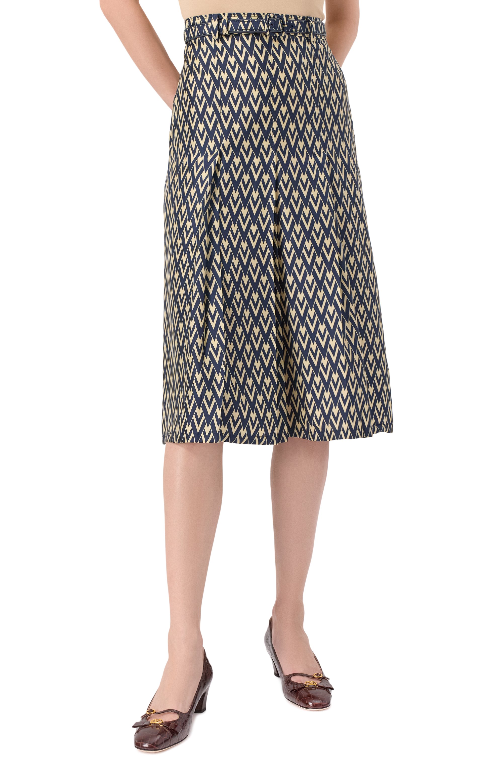 Шелковая юбка VALENTINO, арт. 6B3RACQ090R, фото 3