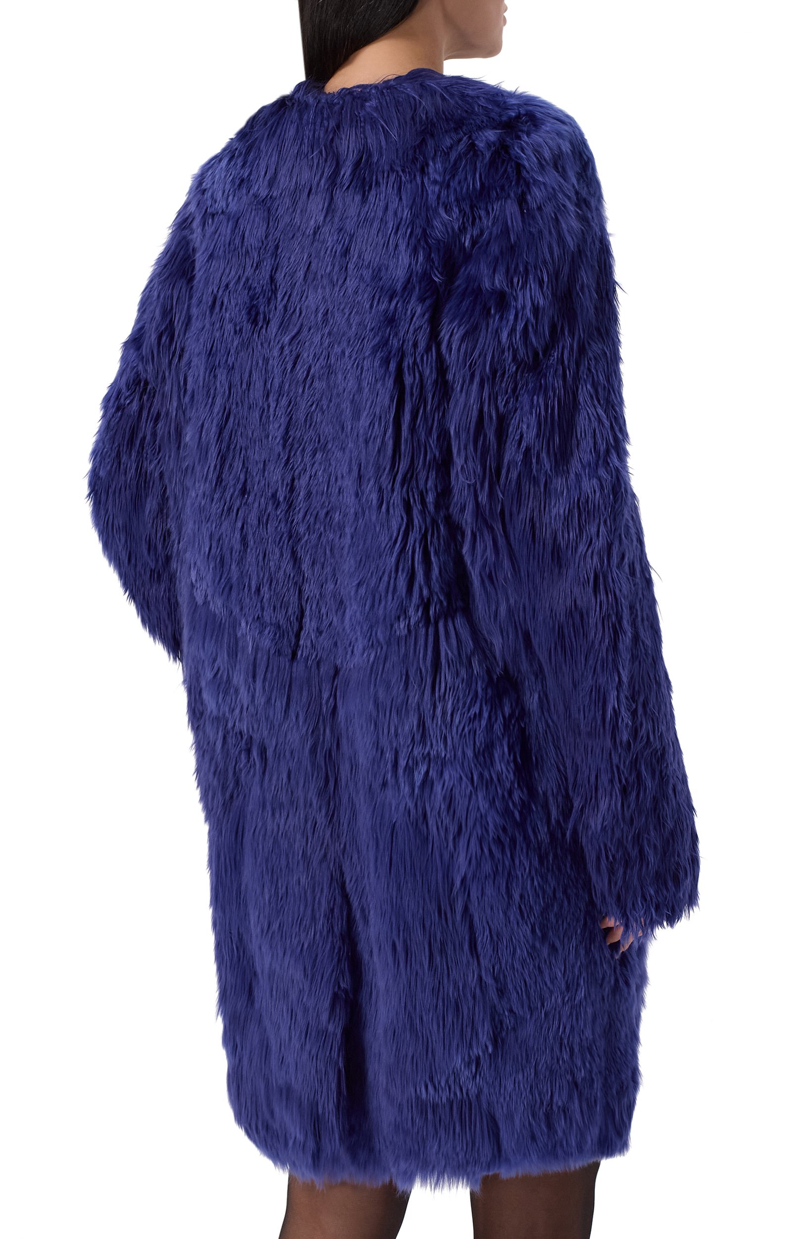 Шуба из альпаки SAINT LAURENT синего цвета по цене 1320000 руб., арт. 526089/Y7KS2, фото 4 Шуба из альпаки SAINT LAURENT, арт. 526089/Y7KS2, фото 4